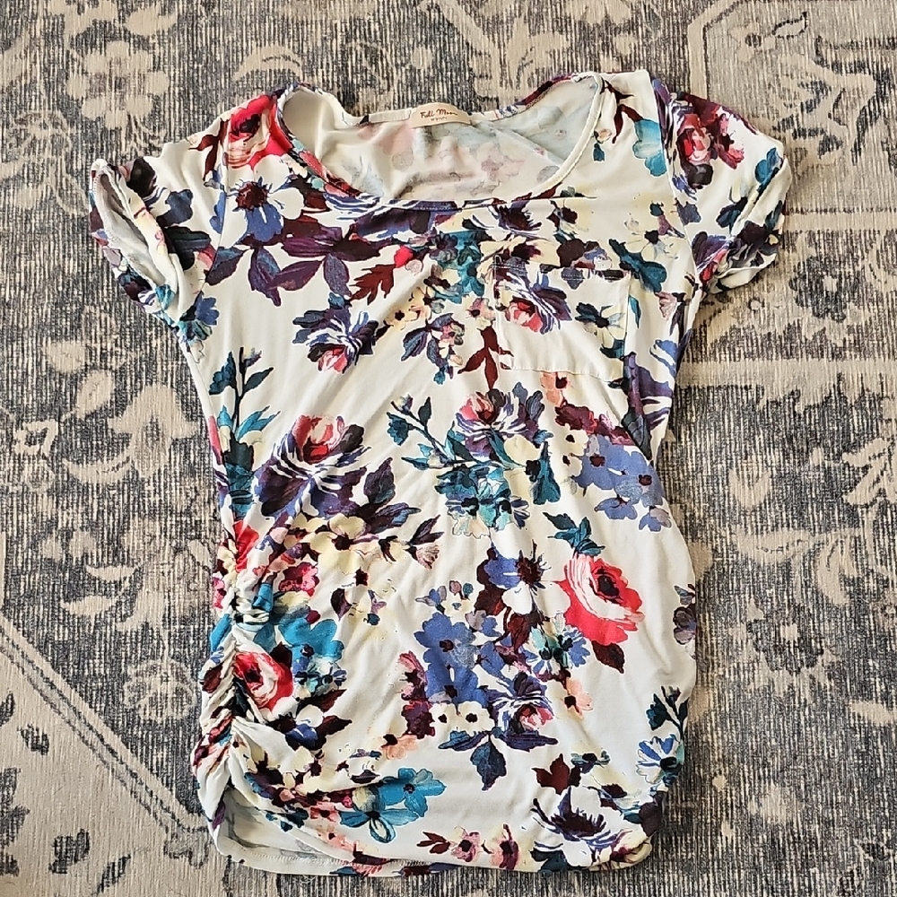Floral Short Sleeve Women's Top